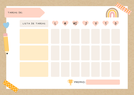 Tablero de Rutinas con Premios – Reconocer logros con cariño y estructura (Diseño simple)
