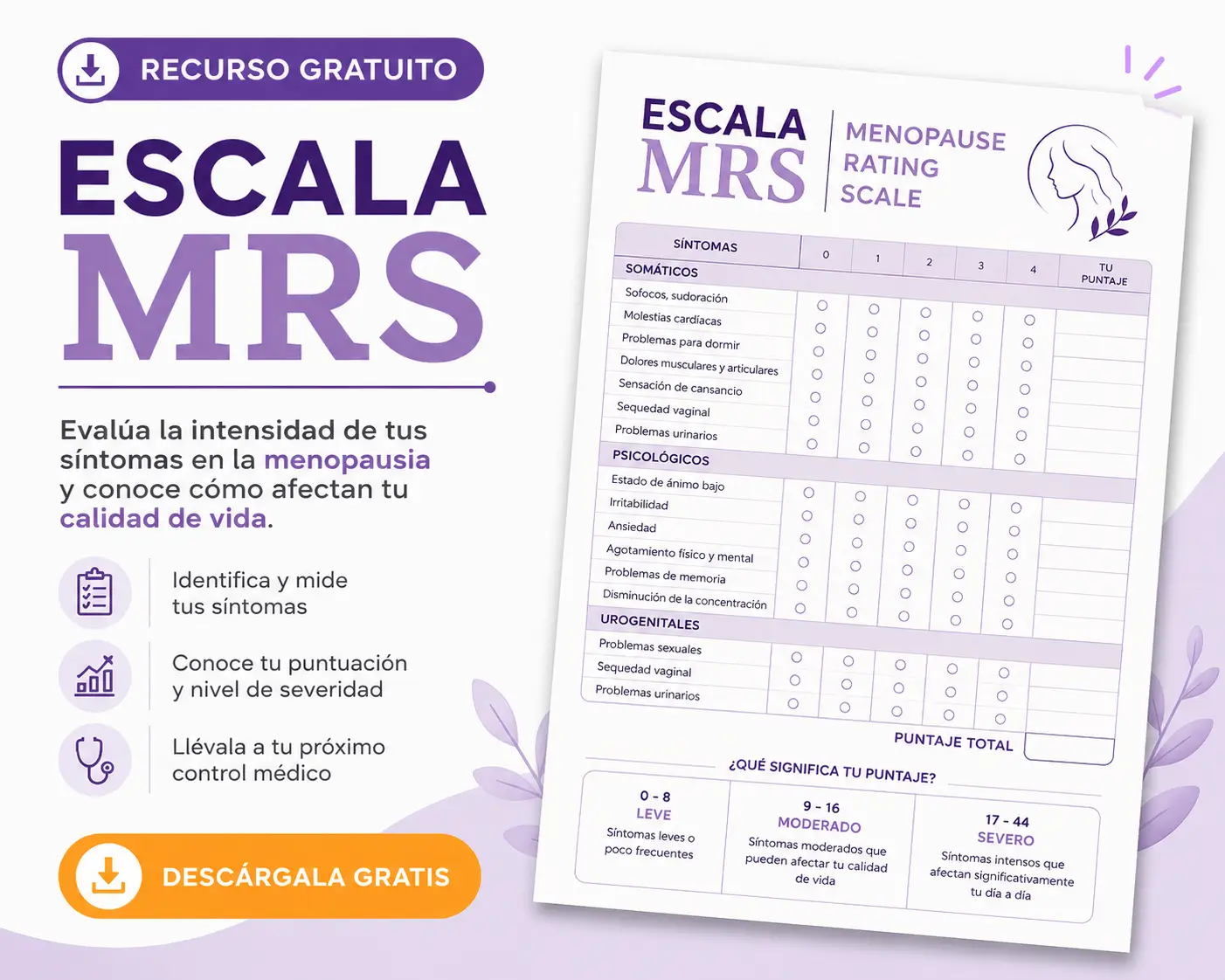 Escala MRS: evalúa tus síntomas en la menopausia