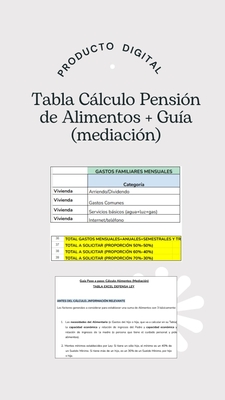 Tabla Cálculo Pensión de Alimentos (Mediación)