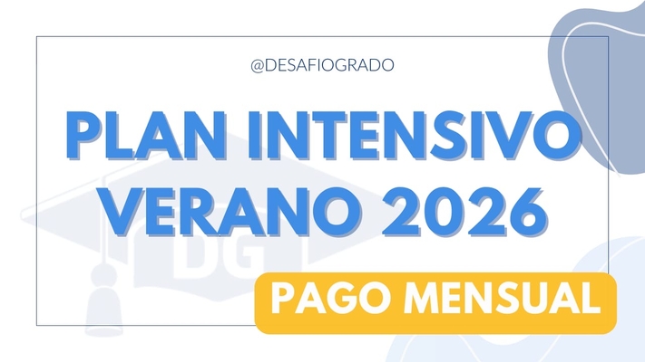 Plan intensivo de verano, pago mensual. EN CURSO.