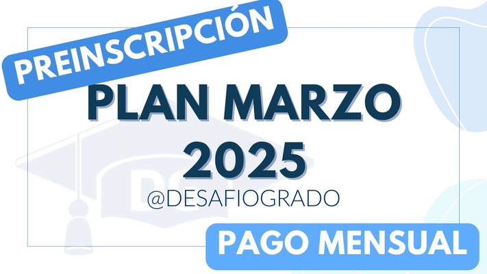 Plan intensivo de marzo, pago mensual.