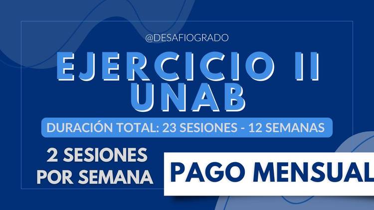 Pago mensual plan segundo ejercicio Unab