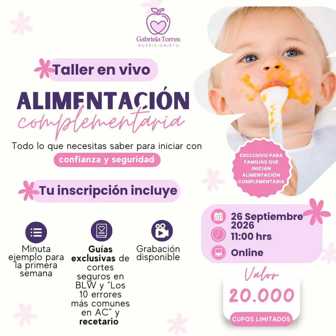 🍓👶 Taller de Alimentación Complementaria: Aprende a iniciar esta etapa de forma segura, respetuosa y basada en evidencia.