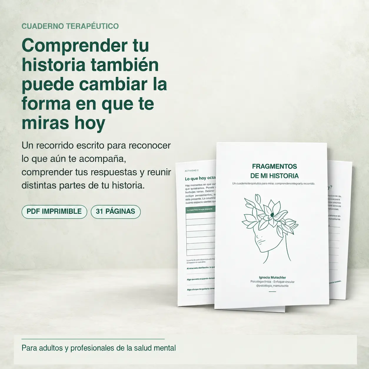 Fragmentos de mi historia | Cuaderno terapéutico
