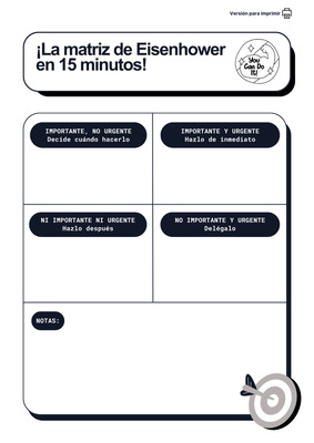 Priorizando tareas: Matriz de Eisenhower