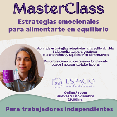MasterClass Estrategias emocionales para alimentarte en equilibrio.Descarga