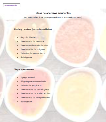 Recetario de aderezos saludables