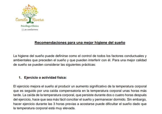 Recomendaciones para una mejor higiene del sueño