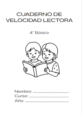 Cuaderno de Velocidad Lectora 4° Básico