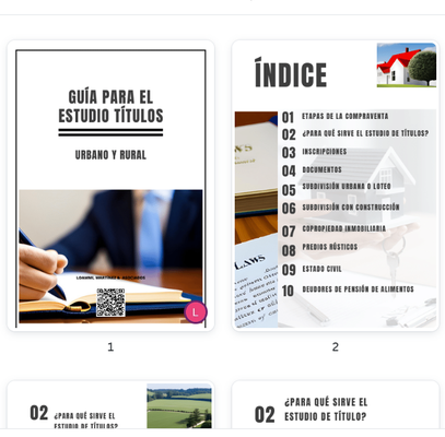 GUÍA PARA EL ESTUDIO DE TÍTULOS. Antes de comprar o vender una propiedad.