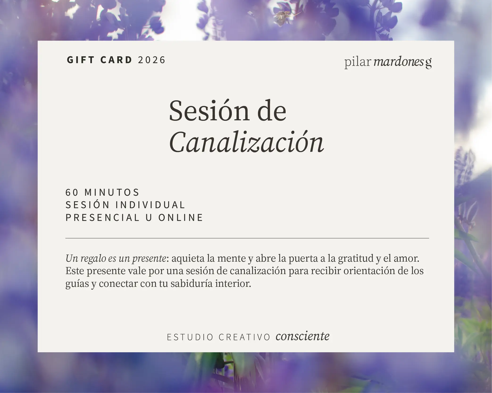 Gift Card / Sesión de Canalización