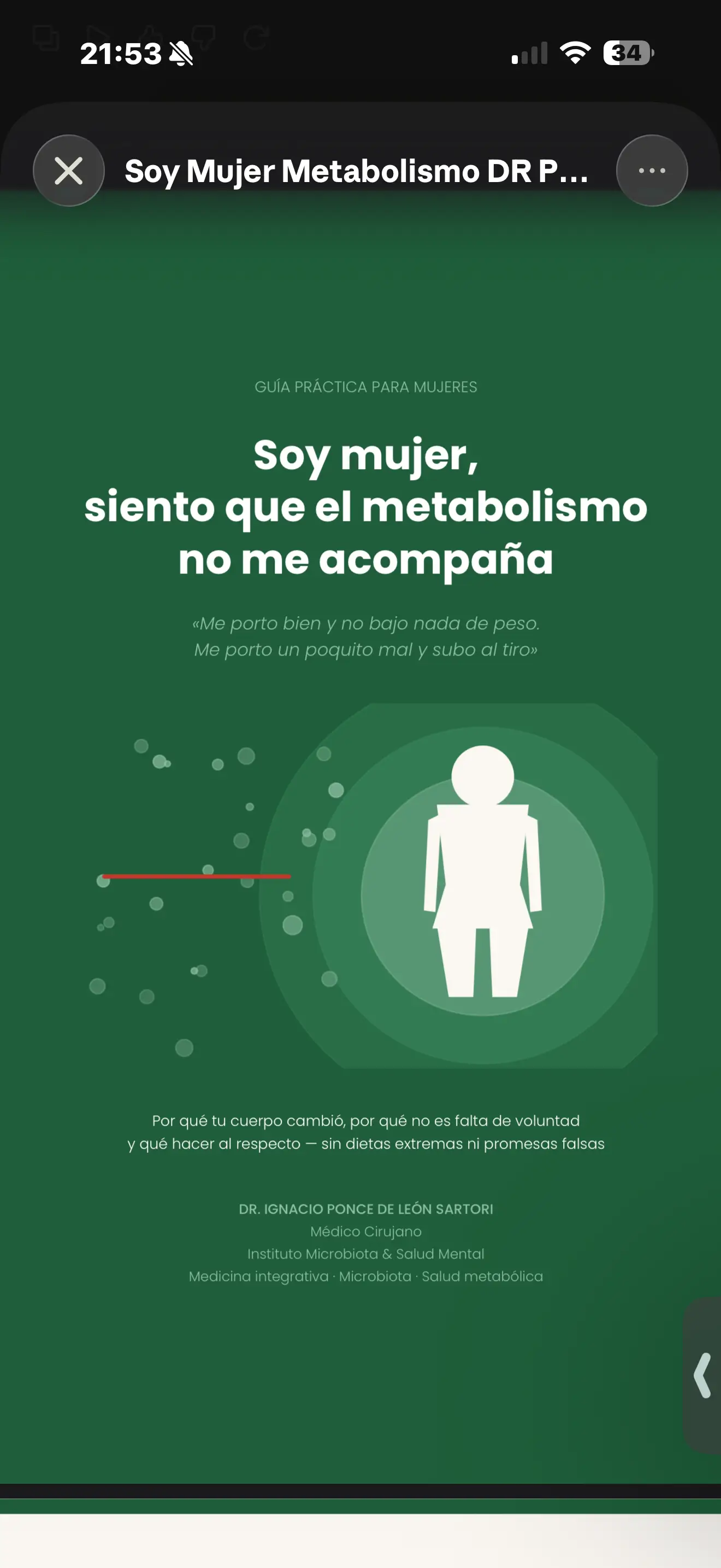 SOY MUJER Y SIENTO QUE MI METABOLISMO NO ME ACOMPAÑA