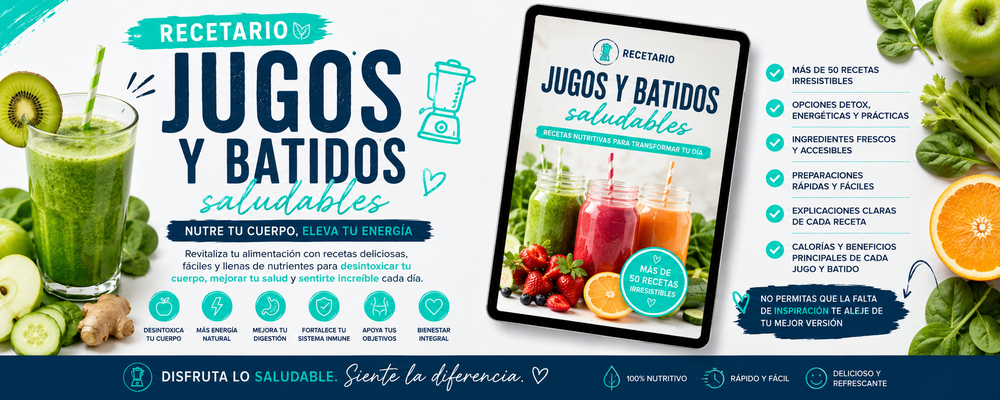 El recetario de Jugos Verdes y Batidos Saludables que transformará tu vida🍏🍓🥤
