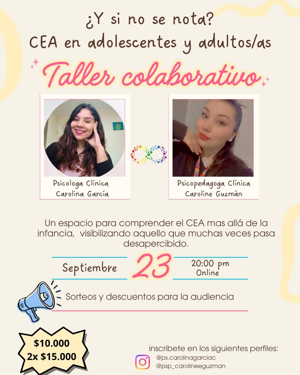 Taller "y si no se nota? CEA en  adolescentes y adultos/as"