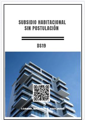 E-BOOK SUBSIDIO HABITACIONAL SIN POSTULACIÓN DS19