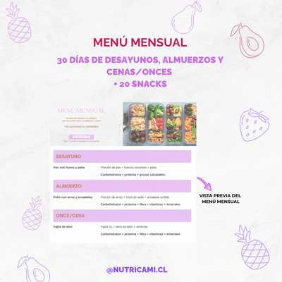 ¡MENÚ MENSUAL!- 30 días