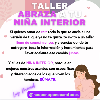 Taller ABRAZA A TU NIÑA INTERIOR pregrabado
