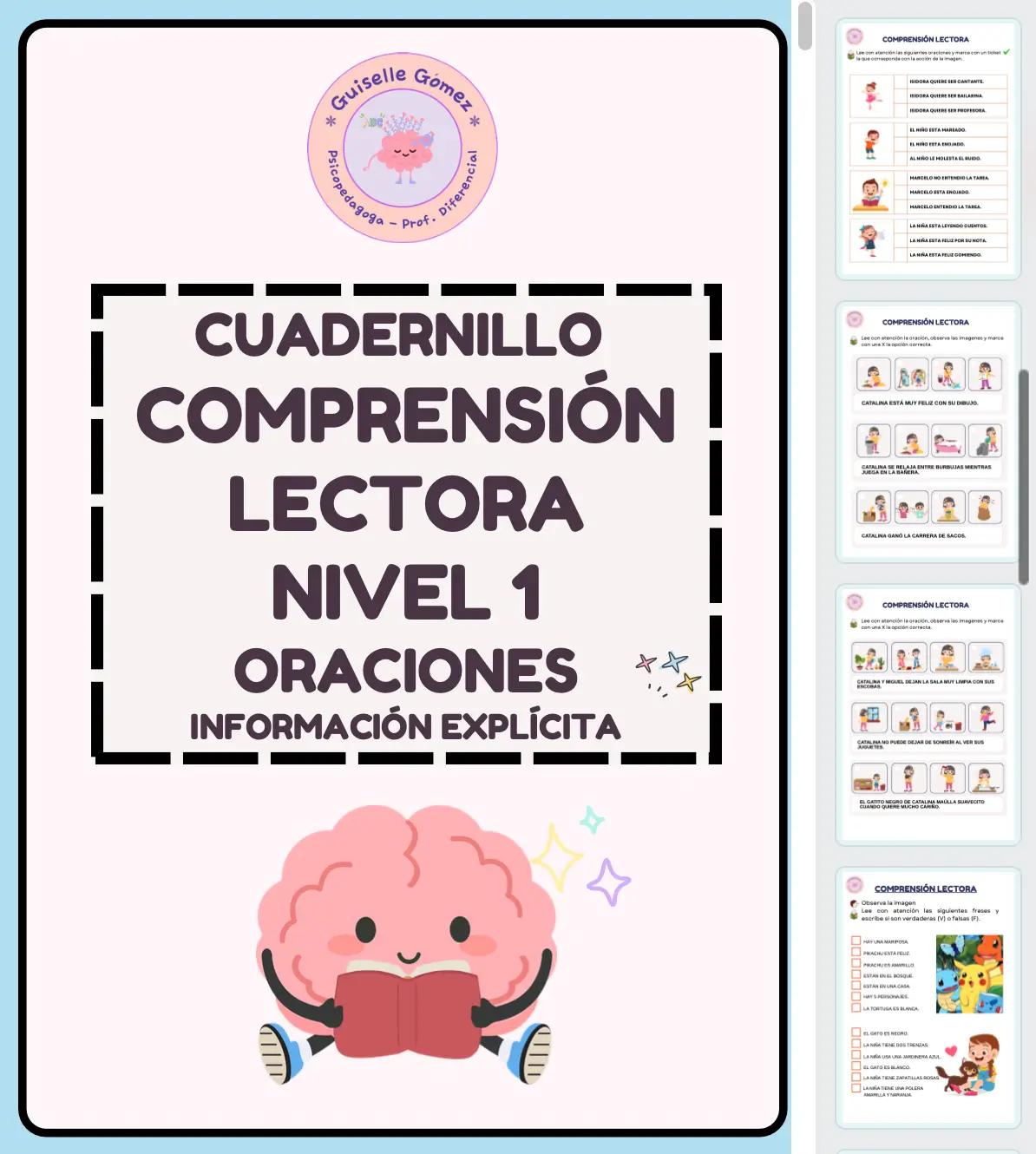 Comprensión lectora de frases y oraciones