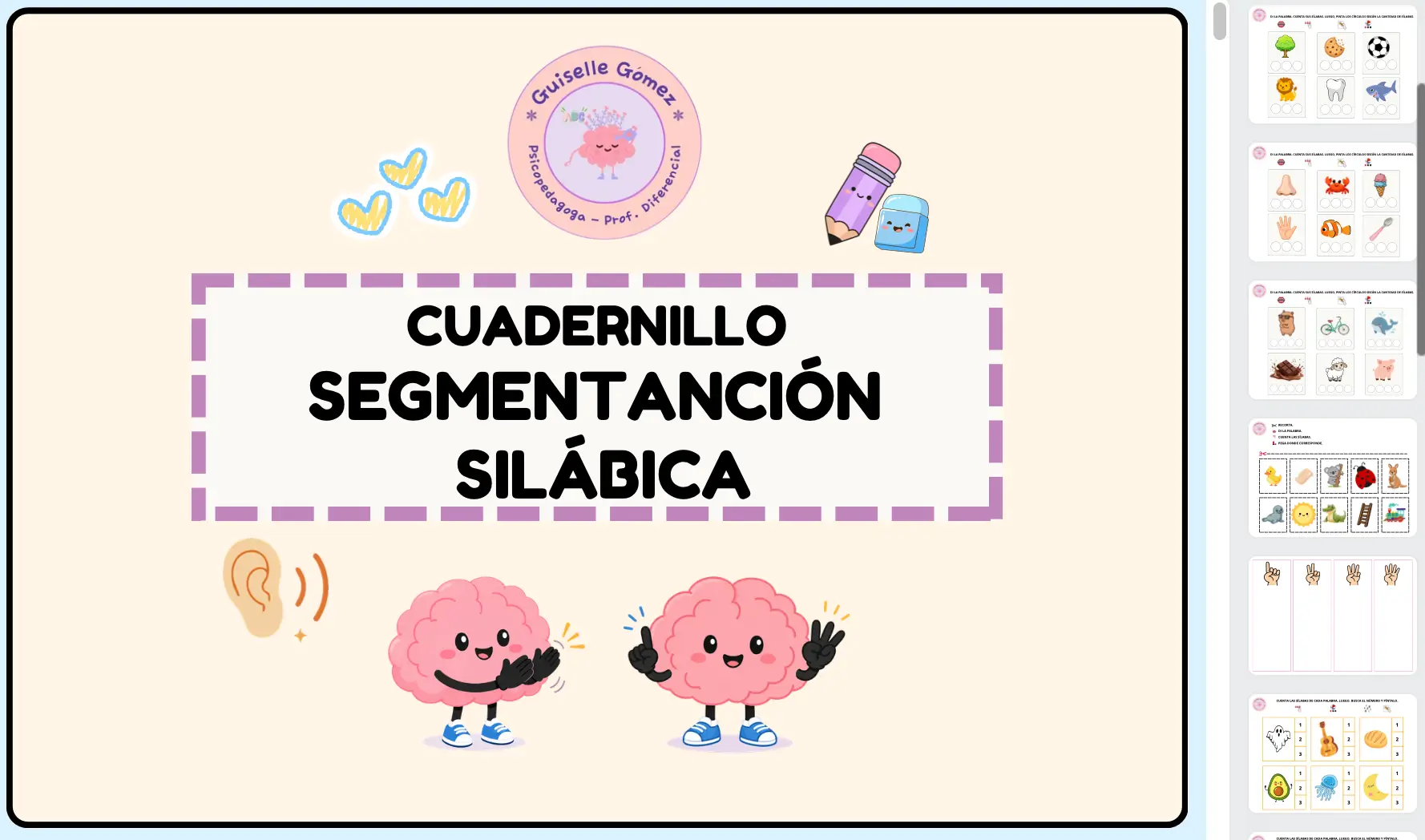 Cuadernillo segmentación silábica