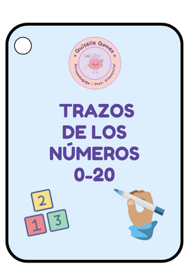 Llavero trazos de los números 0-20