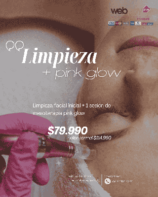 limpieza facial + pink glow