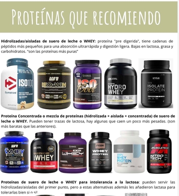 Proteínas que recomiendo