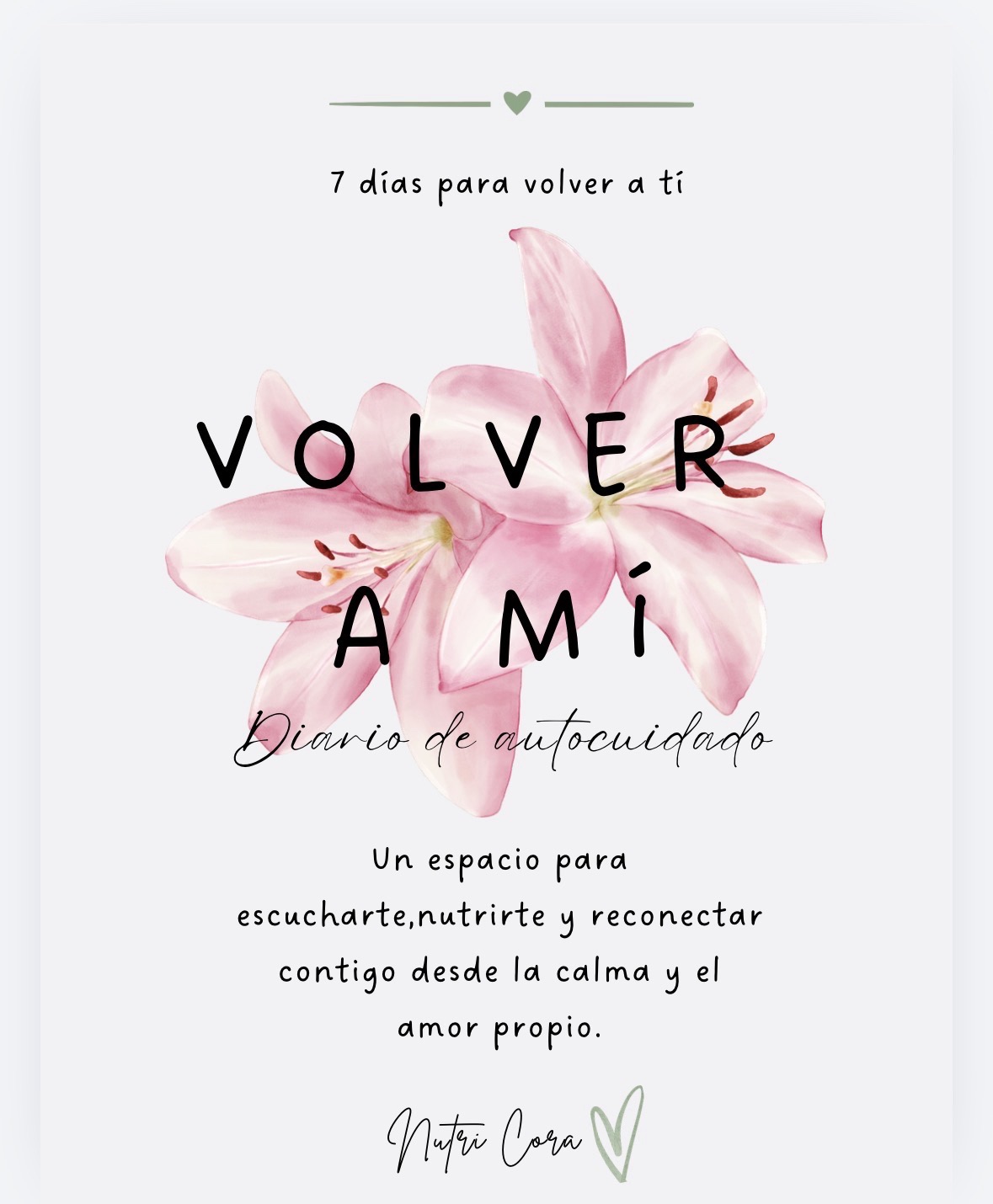 Volver a mí – Diario de autocuidado y alimentación consciente (7 días)