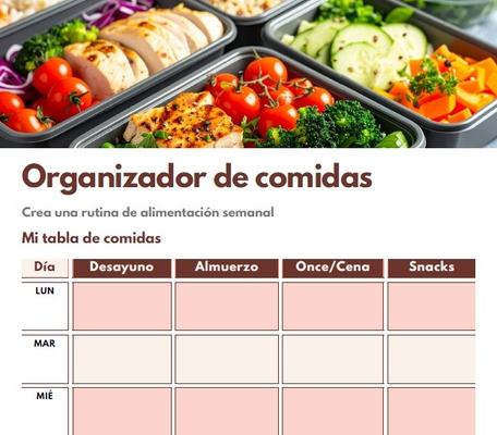 Organizador semanal para tus comidas