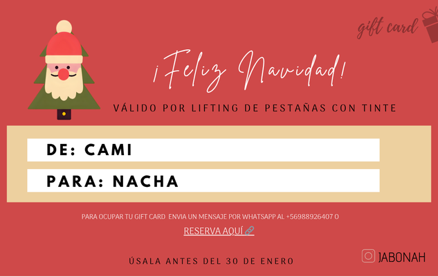 GIFT CARD LIFTING CON TINTE + PERFILADO DE CEJAS