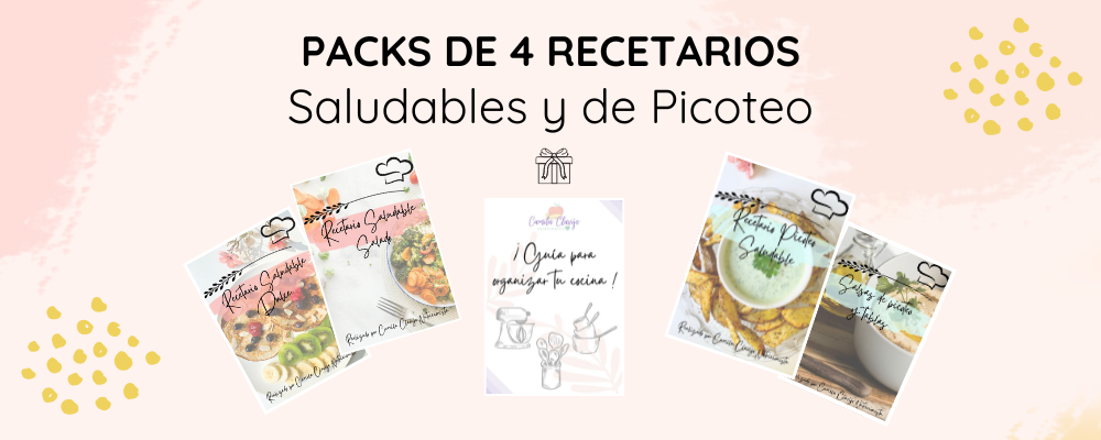 PACKS DE 4 RECETARIOS SALUDABLES + GUÍA DE REGALO